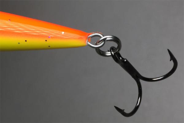 Karikko Wobbler, Länge: 13 cm, Farbe: Black-Head-Orange 042, schwimmend, von Suomen Uistin The Finnish Lure Company (Jarmo Rapala)